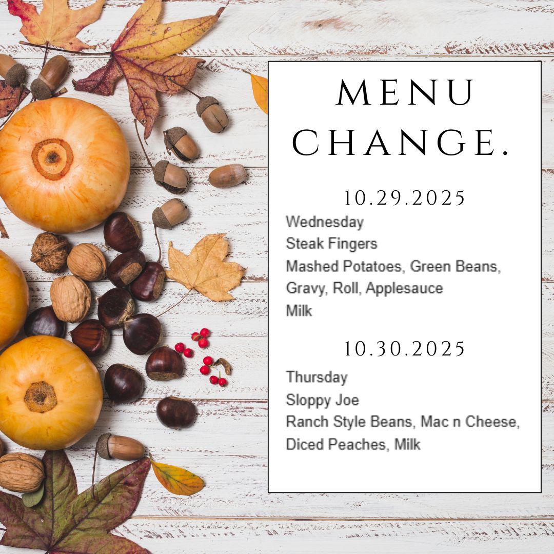 October Menu Change